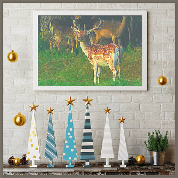 Male deer, Framed Canvas, by Mother Nature Art