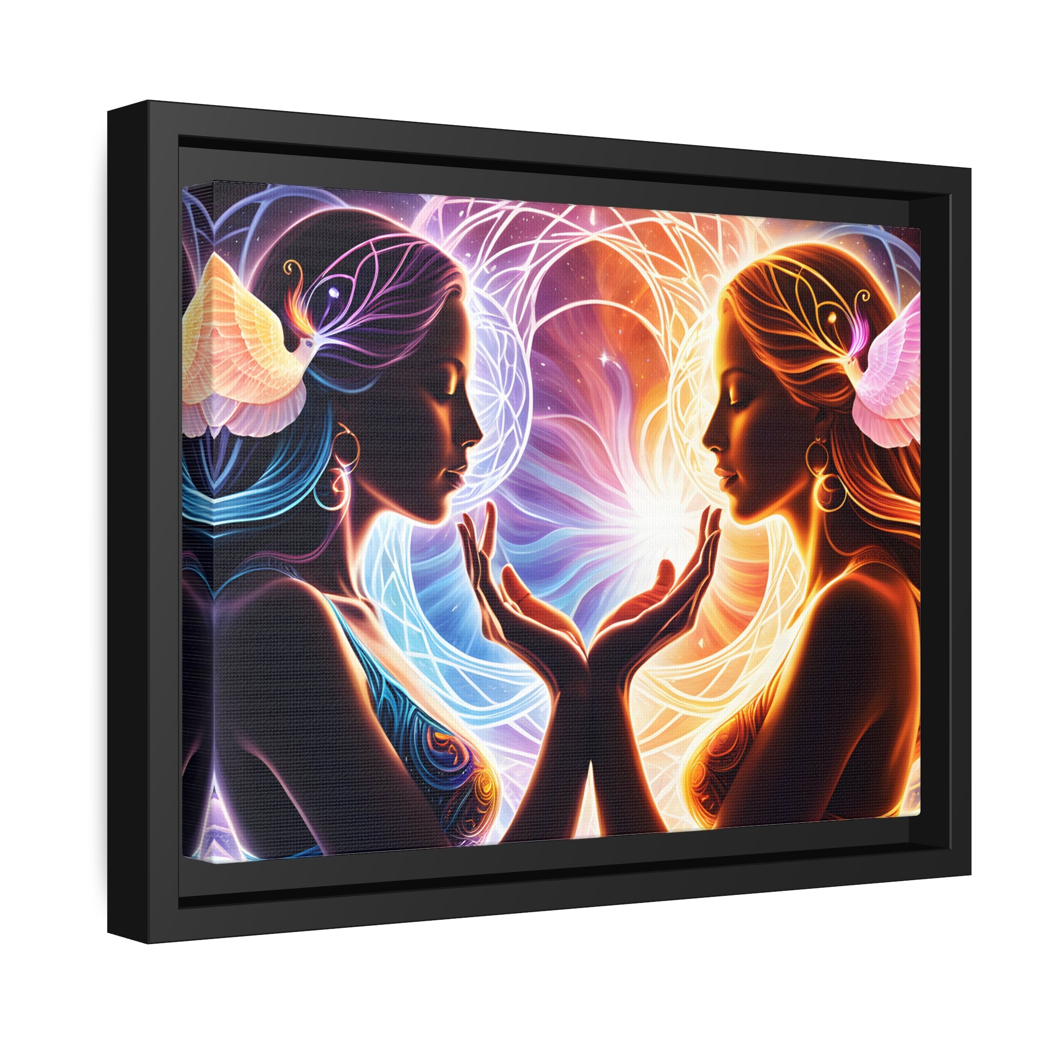 Twin Flame Connected - Matte Canvas, Black Frame