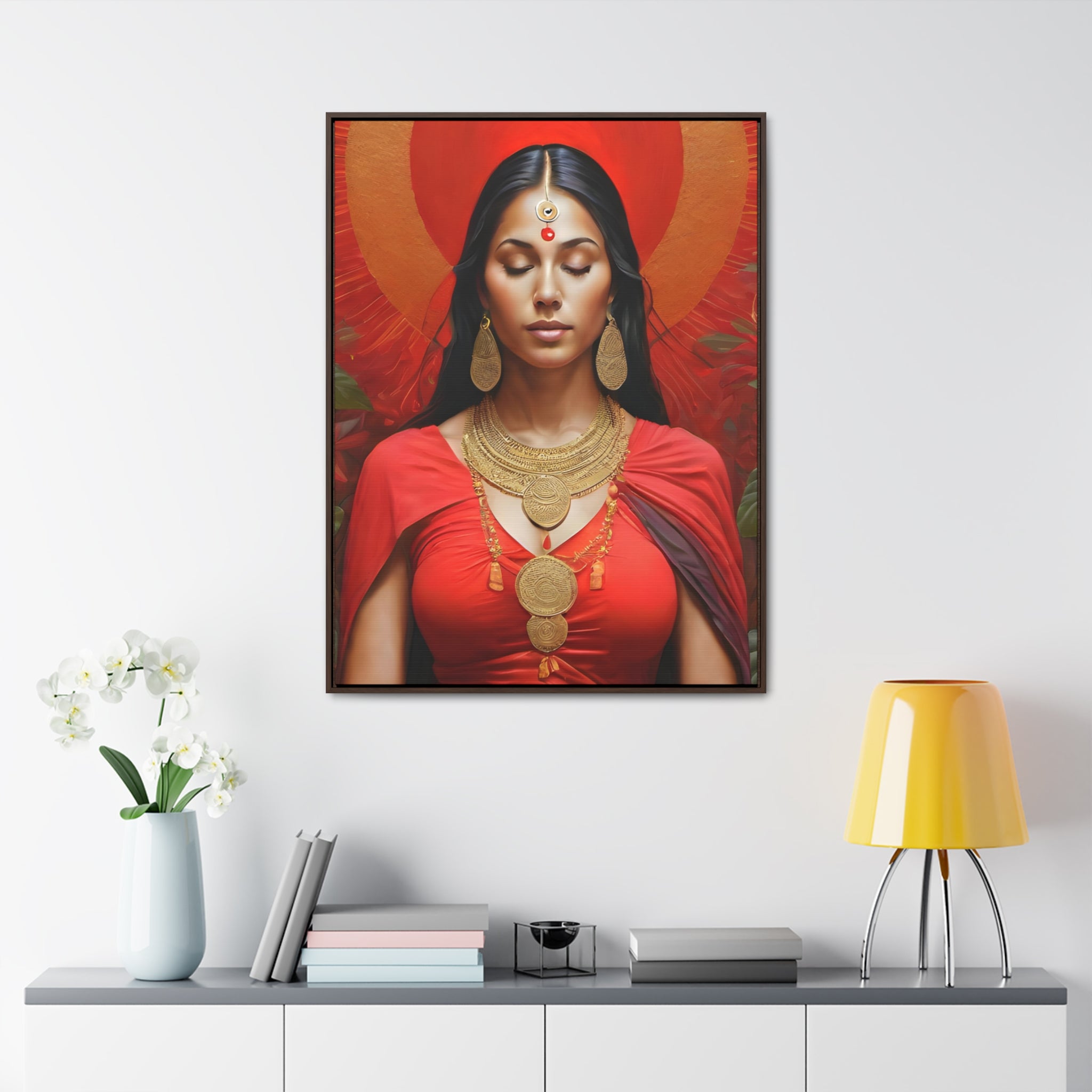 Ethereal Root Chakra Meditation - Gallery Canvas Wraps, Vertical Frame
