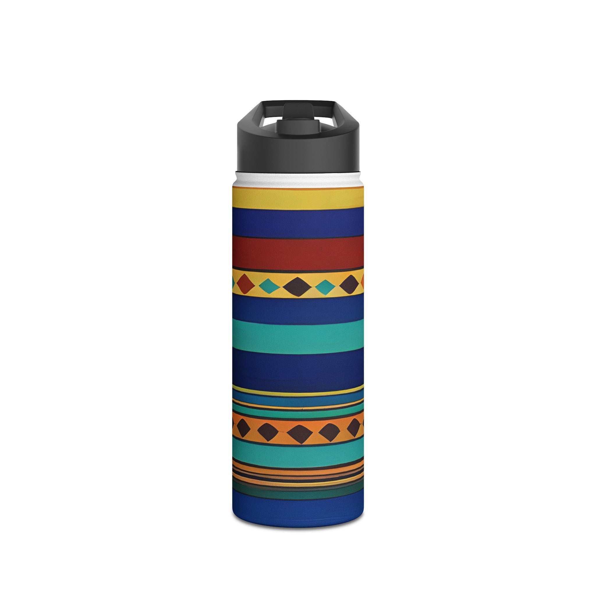 Bohemian Style Print Stainless Steel Water Bottle, Standard Lid