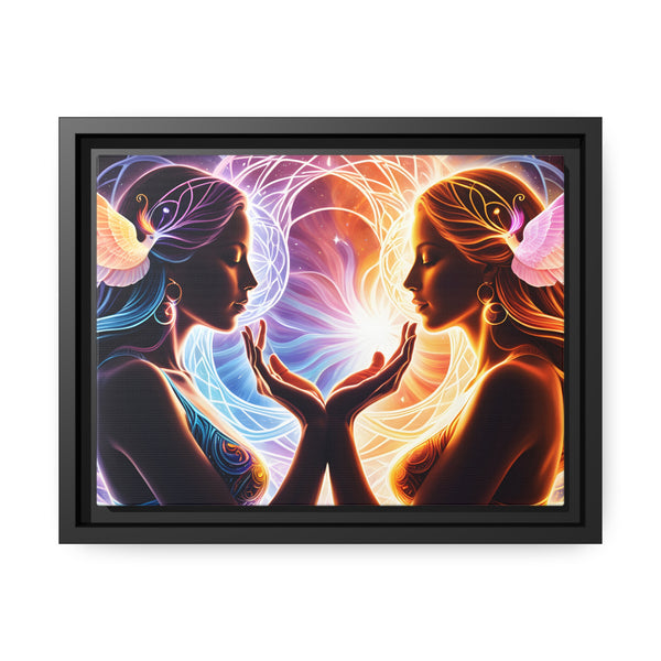 Twin Flame Connected - Matte Canvas, Black Frame
