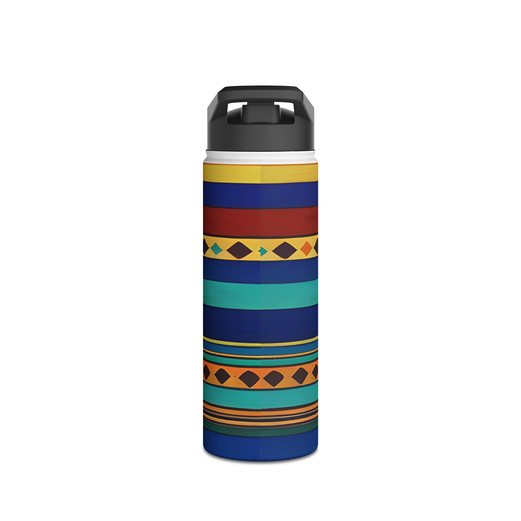 Bohemian Style Print Stainless Steel Water Bottle, Standard Lid