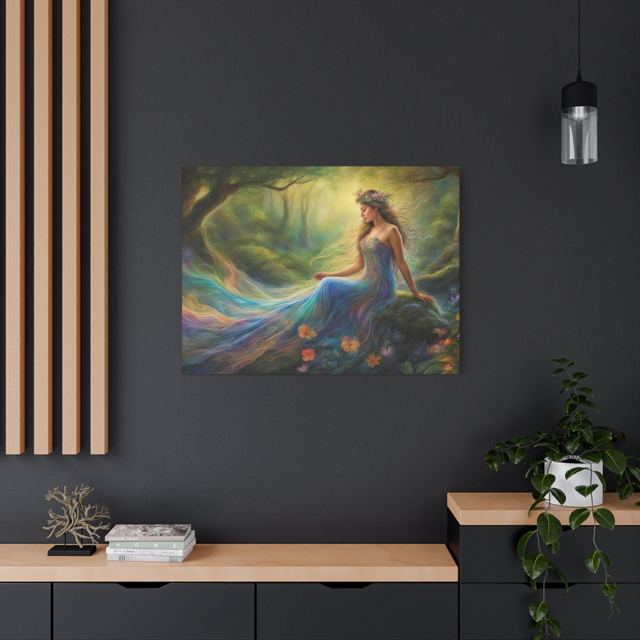 Matte Canvas, Stretched, 1.25" Divine Feminine, Forest Nymph 3