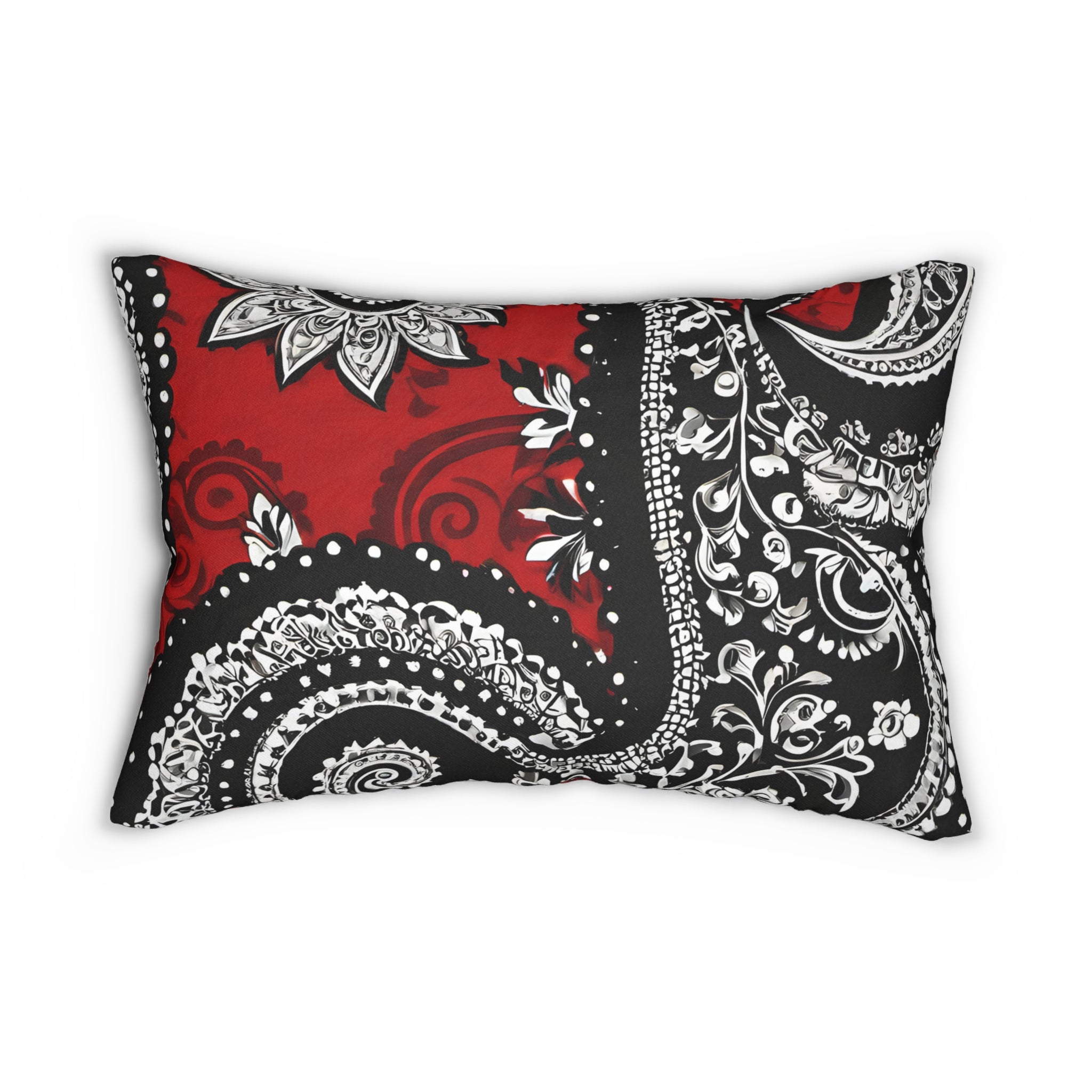 Paisley Red II - Spun Polyester Lumbar Pillow