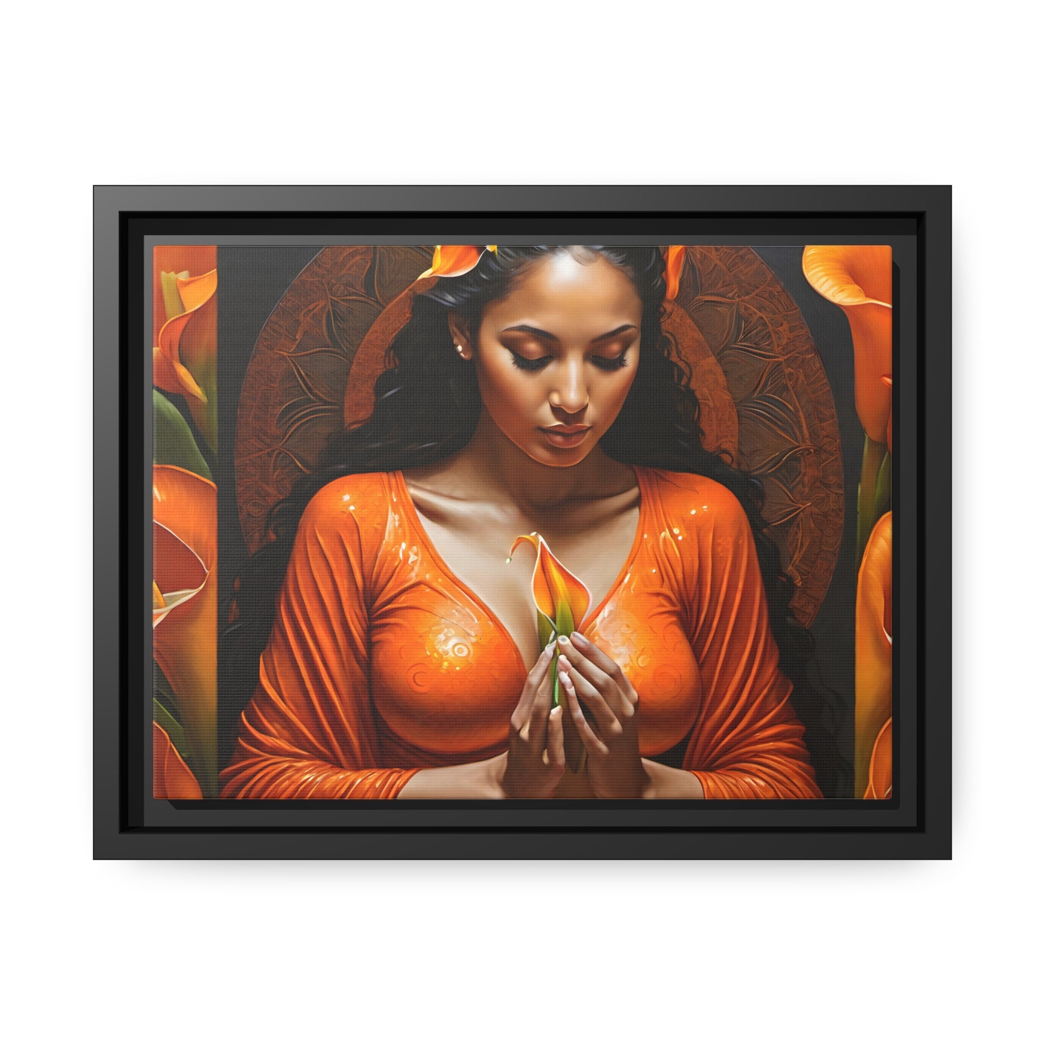 Sacral Chakra Gratitude -Matte Canvas, Black Frame