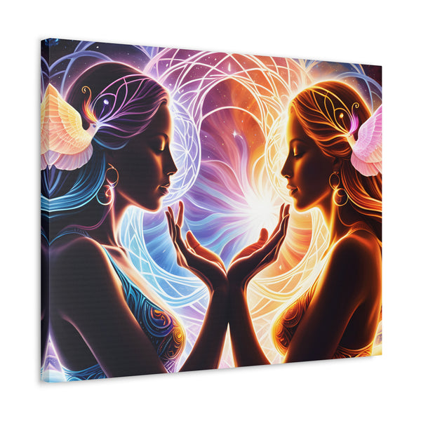 Twin Flame Connected - Stretched Canvas