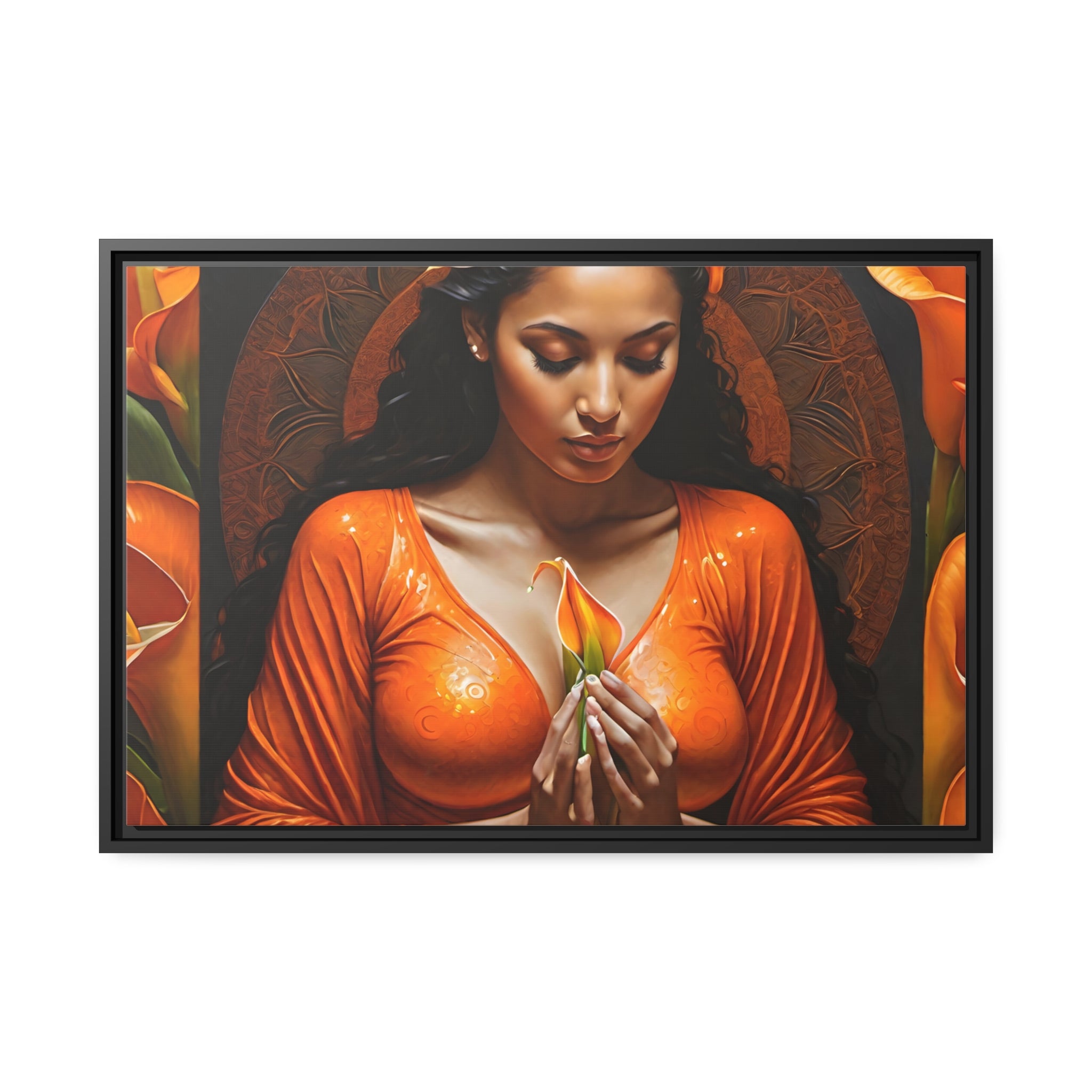 Sacral Chakra Gratitude -Matte Canvas, Black Frame