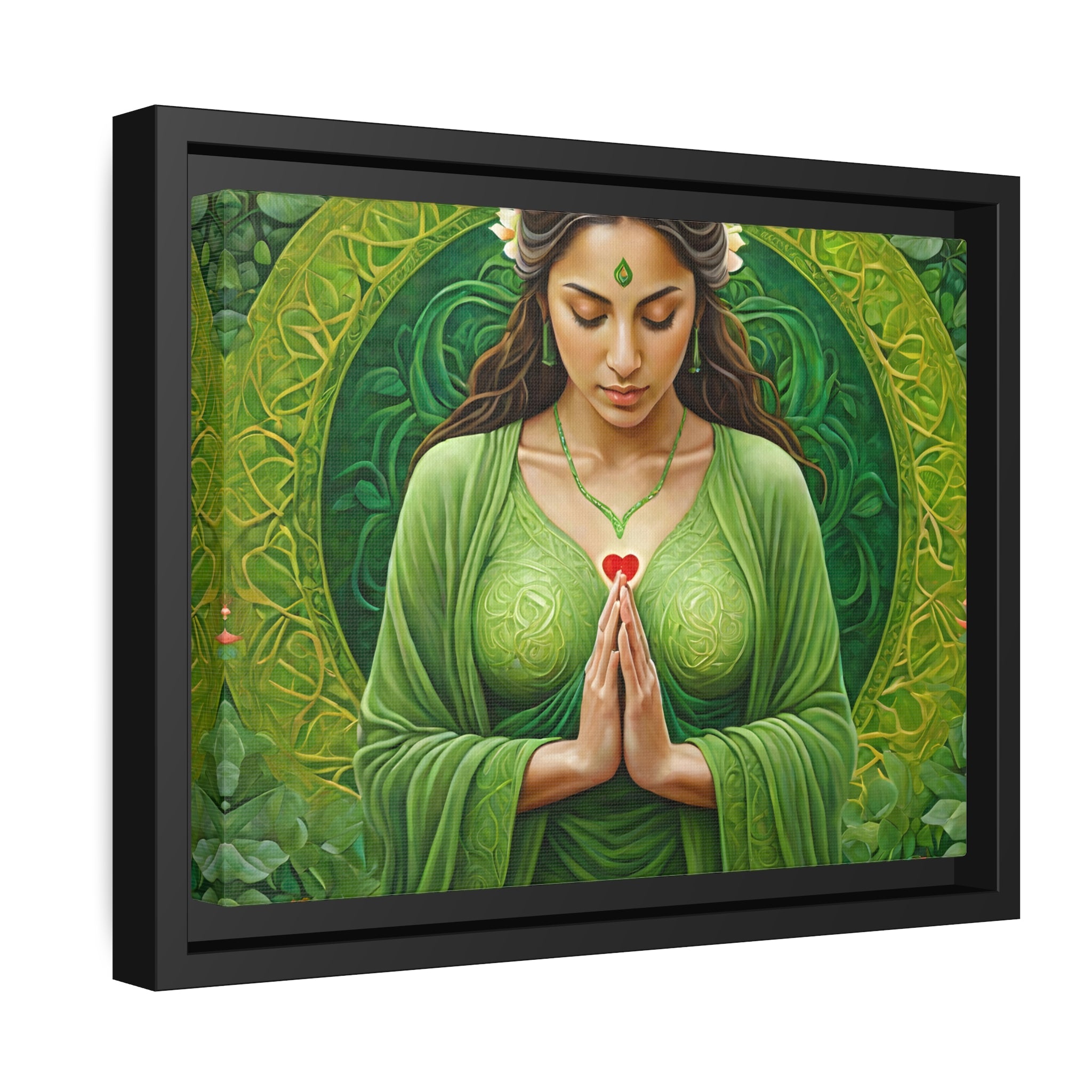 Heart Chakra Gratitude II - Matte Canvas, Black Frame