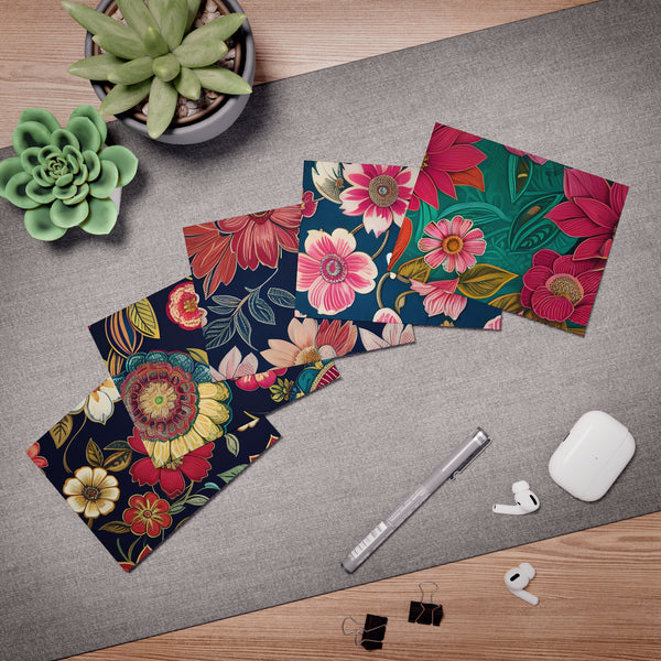 Vintage Floral - Multi-Design Greeting Cards (5-Pack)