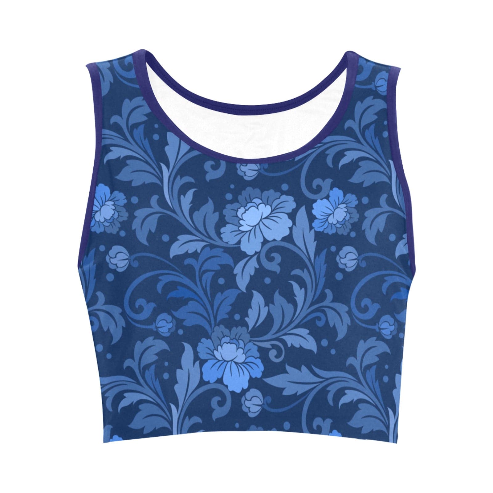 Blue ornate flower, yoga & Sports top