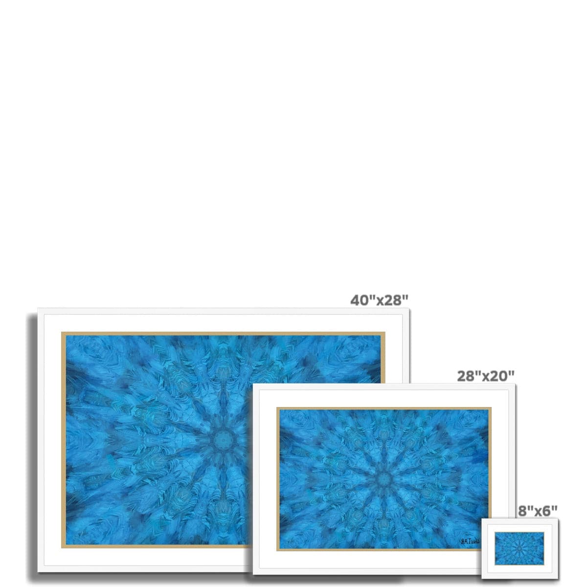 Blue Pattern Framed & Mounted Print