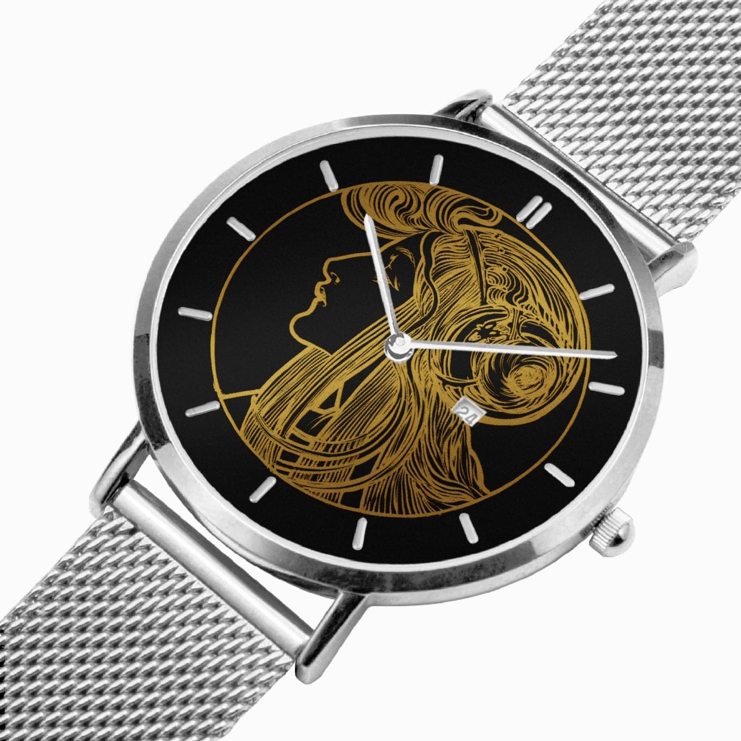 Art Nouveau Golden lady, Nouveau Watch Stainless Steel Perpetual Calendar Quartz (With Indicators), by Sensus Studio
