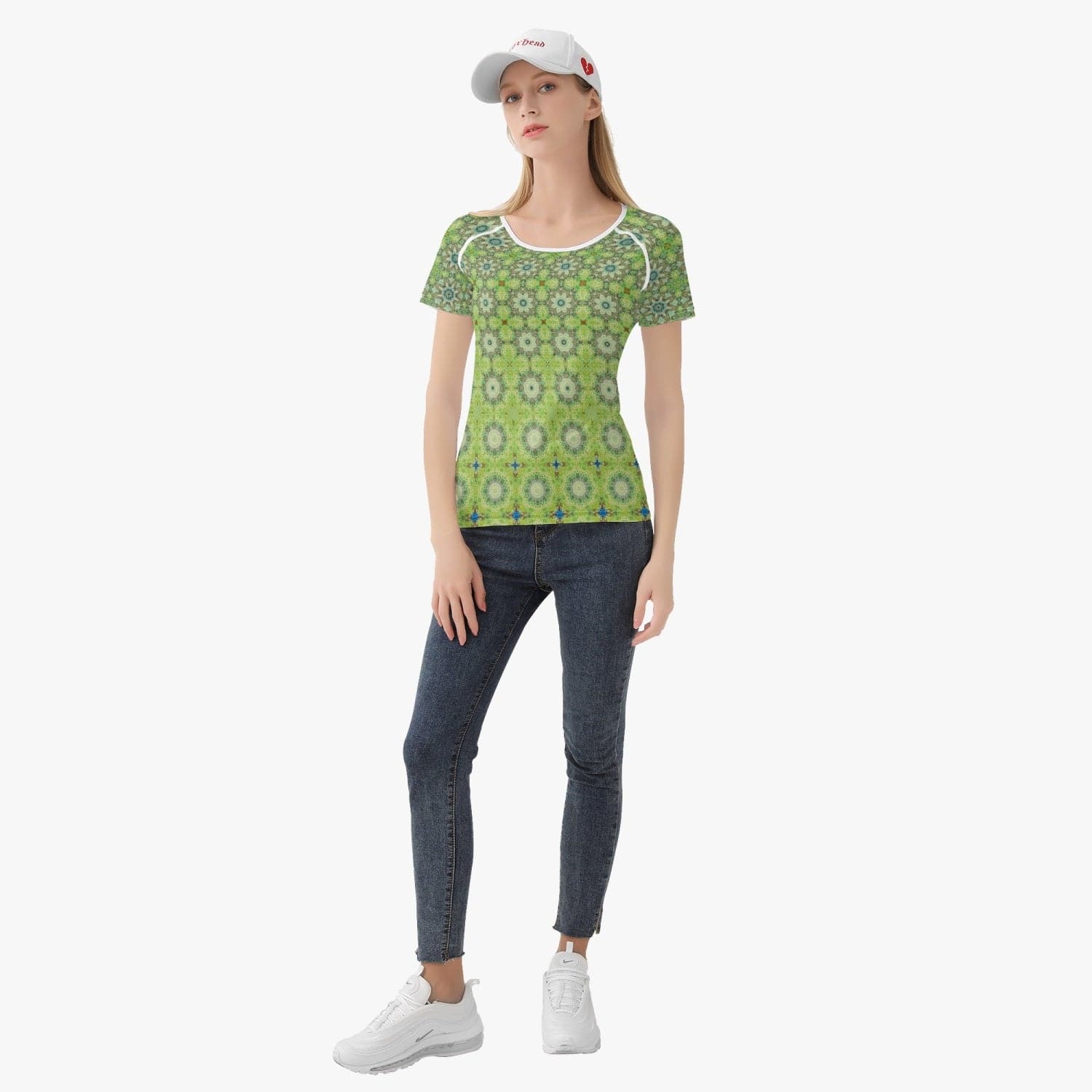 Green Spring trendy 2022  Handmade Women sports/yoga T-shirt, by Sensus Studio Design