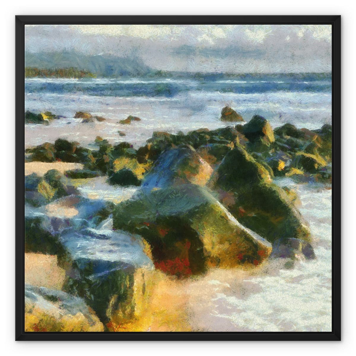 Boulder Beach Framed Canvas