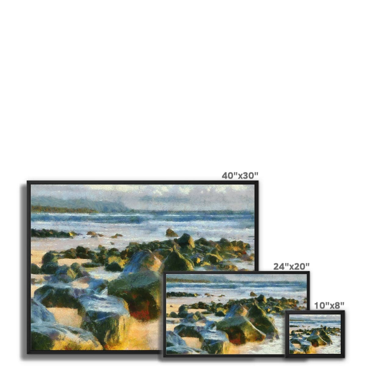 Boulder Beach Framed Canvas