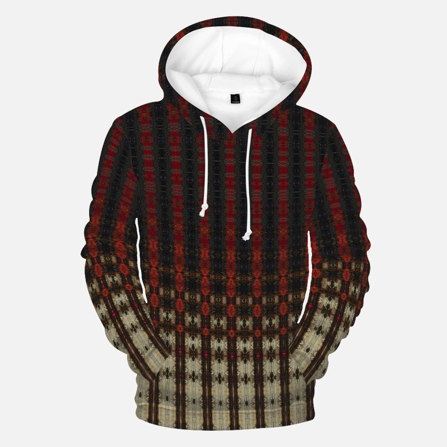 Red and Green exclusive designed  Round Collar Hoodie for Men, by Sensus Studio Design