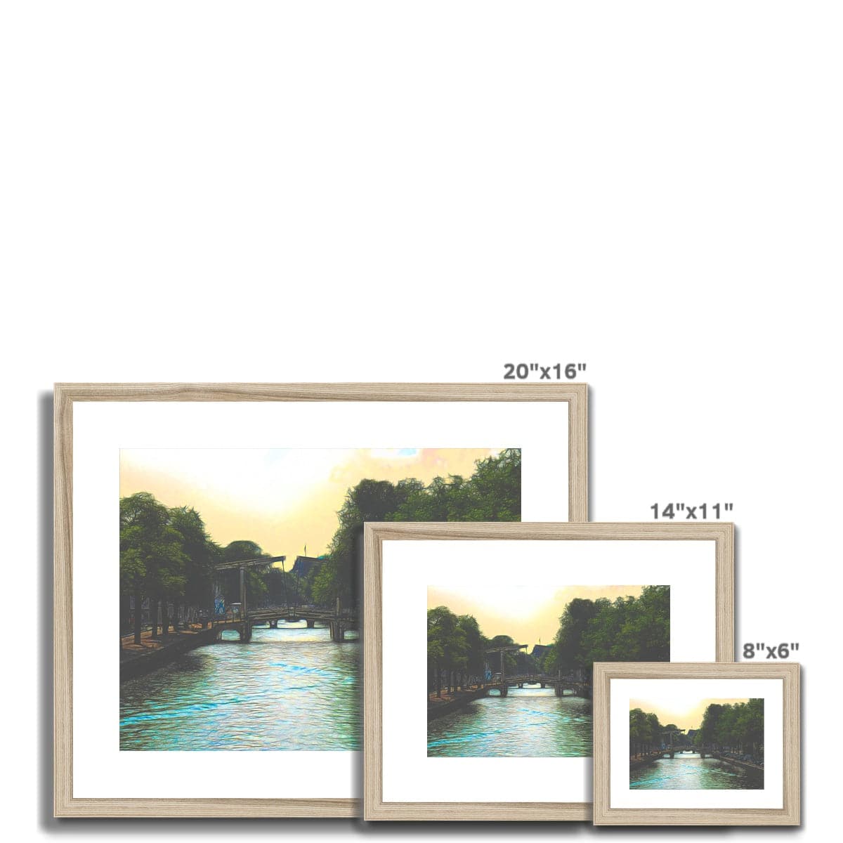 Bridge in Amsterdam, Digital art in Framed & Mounted Print, by Ingrid Hütten