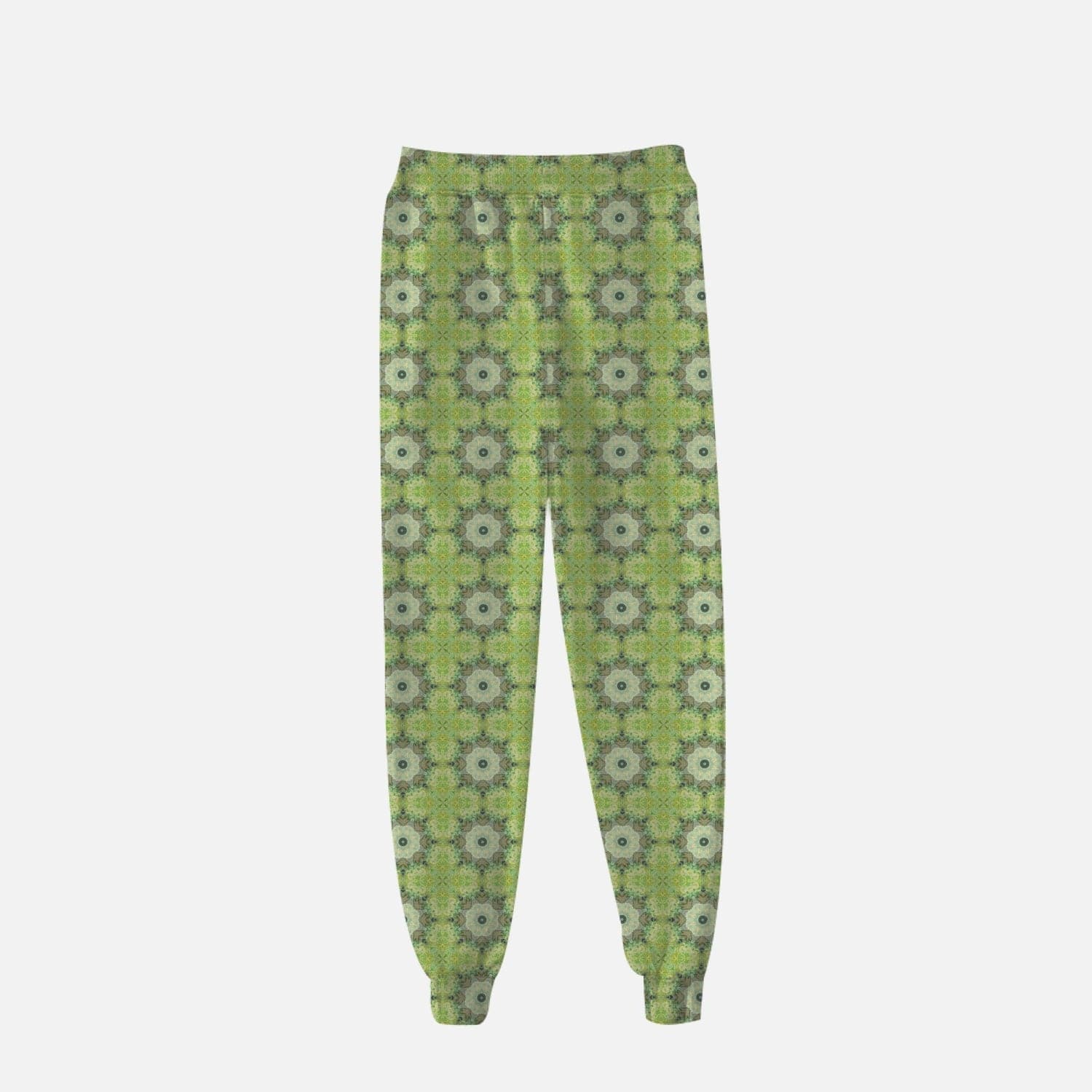 Spring soft green and beige star pattern, trendy 2022 Mid-Rise Pocket Sweatpants, by Sensus Studio Design