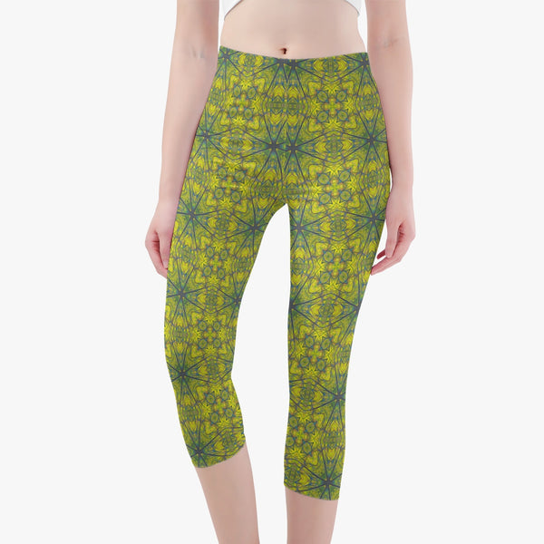 Green Heart Chacra Short Type Yoga Pants, by Sensus Studio Design