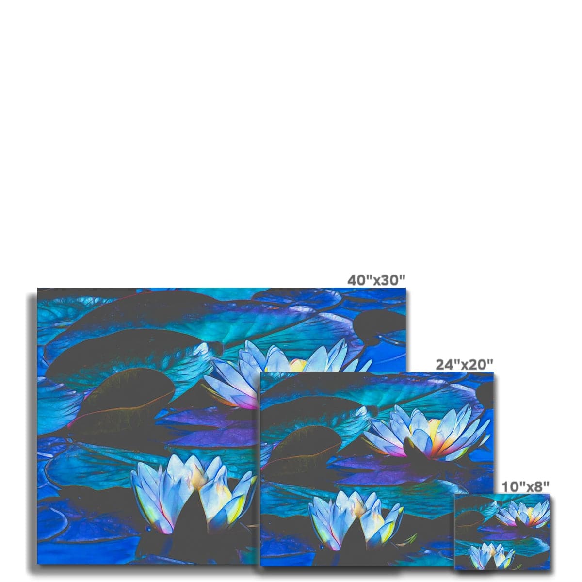 Blue waterlilies _3, by Mother Nature Art, Canvas