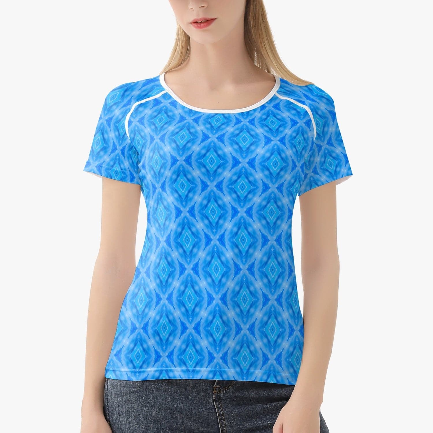 Blue Air Throat Chacra Handmade Yoga Top for  Women sports T-shirt, by Sensus Studio Design