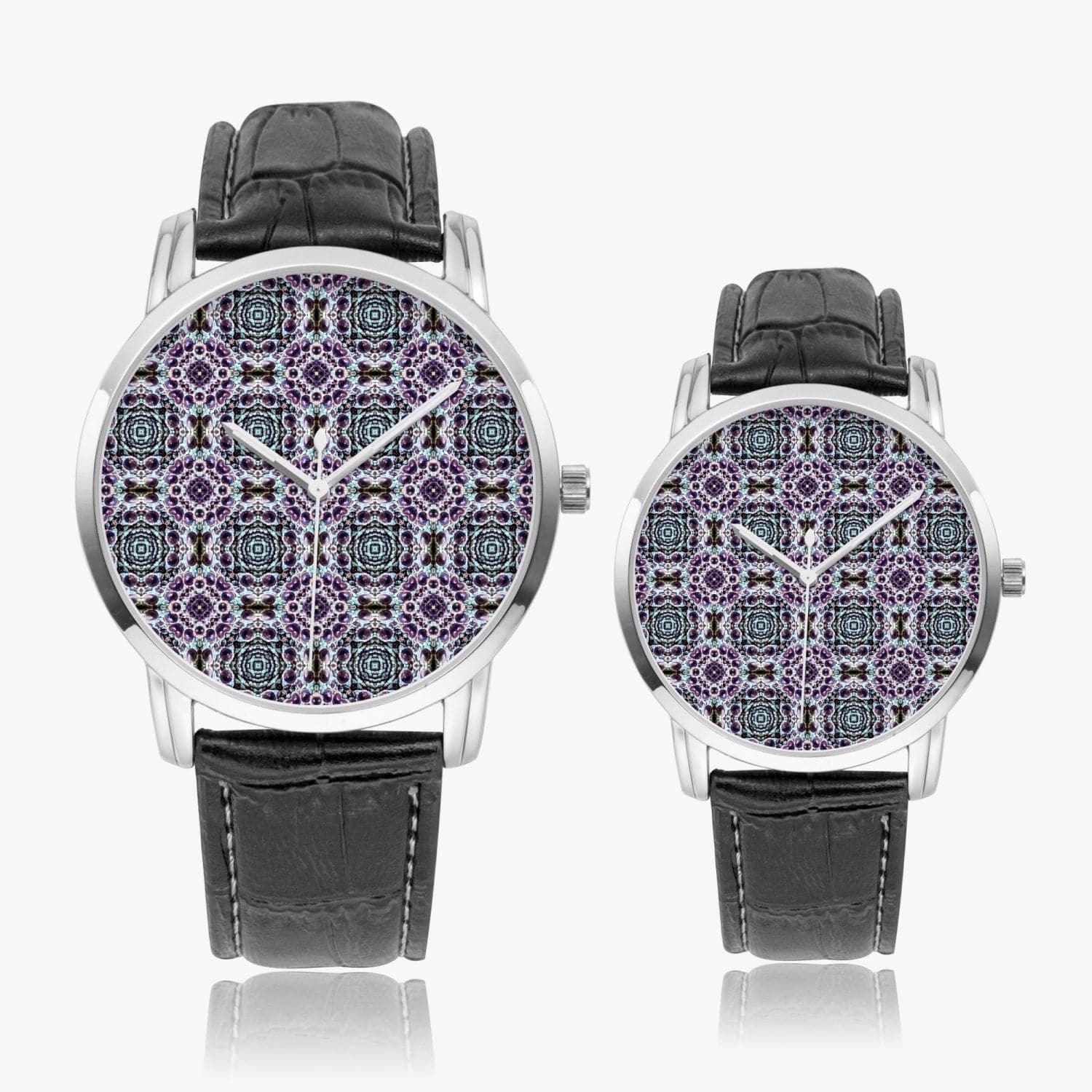 Purple and blue Iguanan Lizard pattern, Trendy 2022 Instafamous Wide Type Quartz watch, by Sensus Studio Design