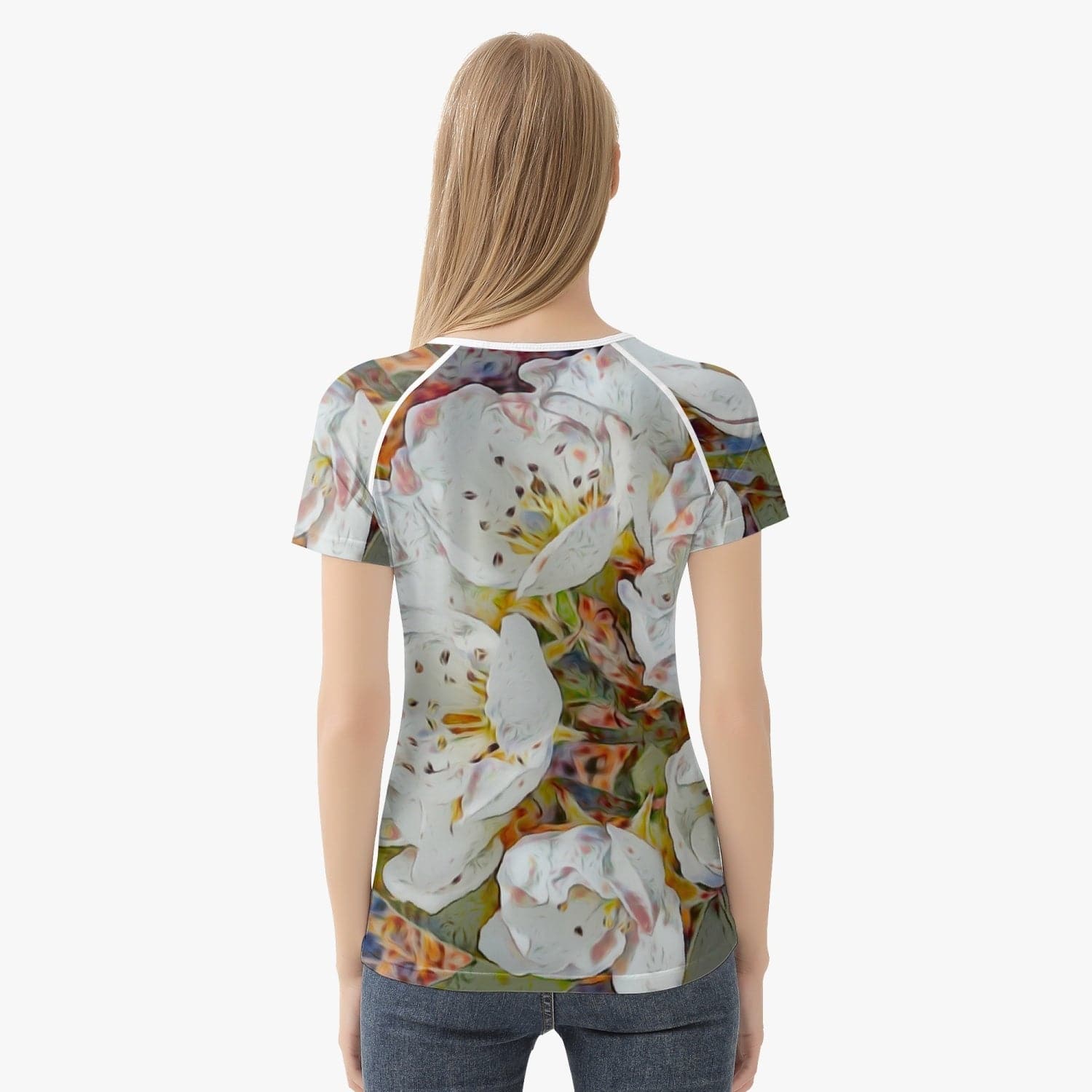Apple blosssom spring design 2022  Women sports/yoga T-shirt, by Sensus Studio
