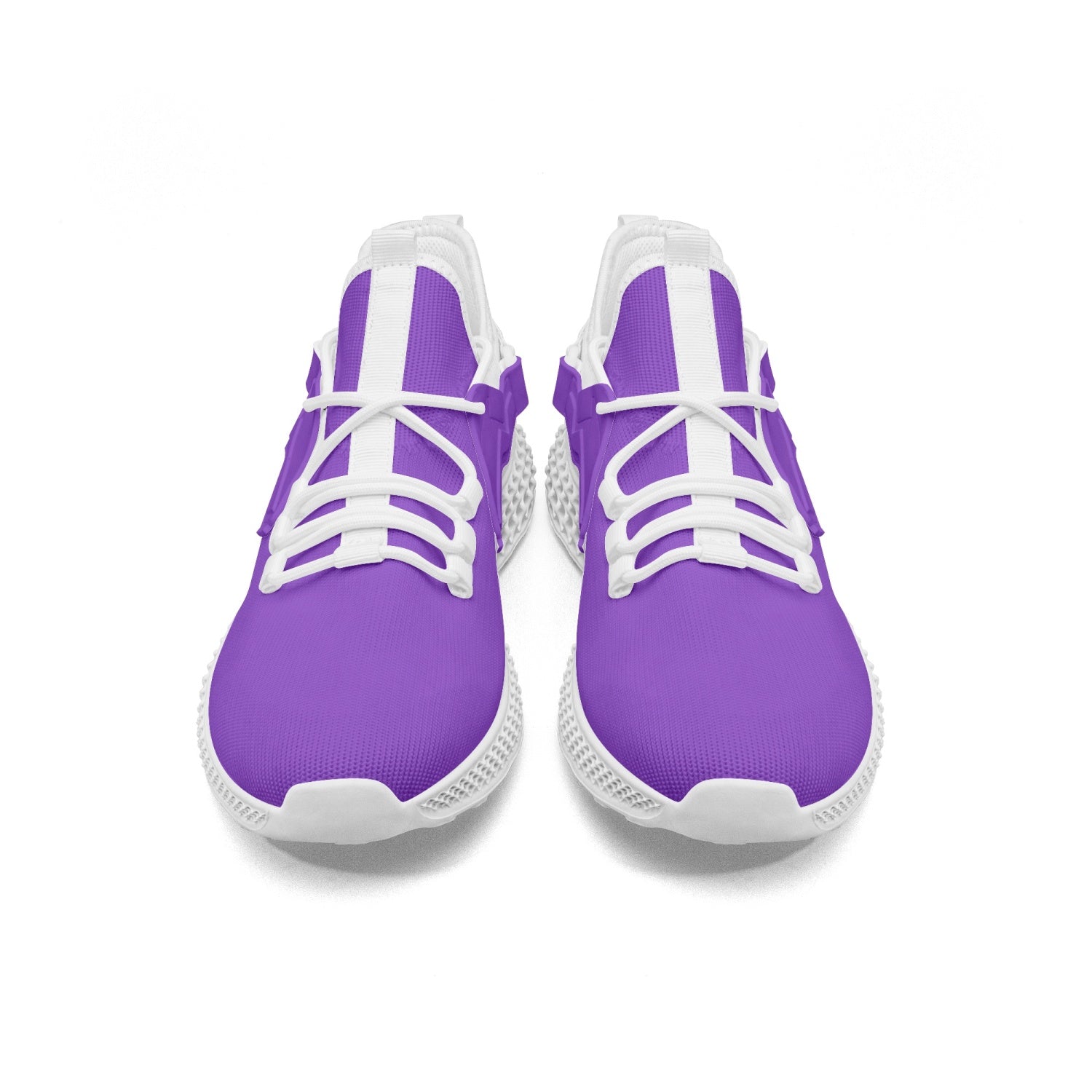 Unisex Net Style Mesh Knit Grape Purple Sneakers with Wing Shaped Patches