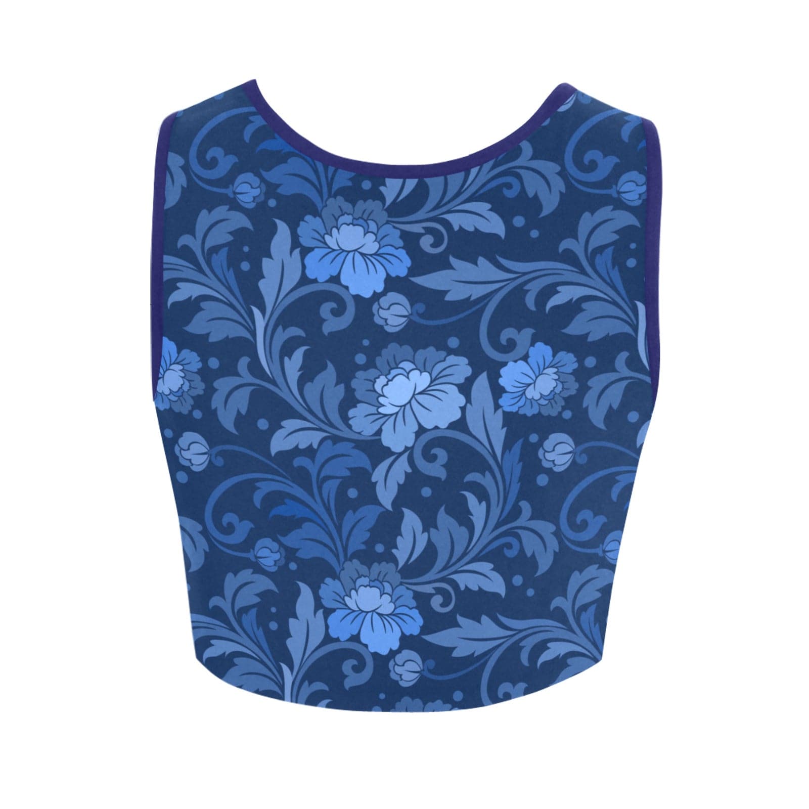 Blue ornate flower, yoga & Sports top