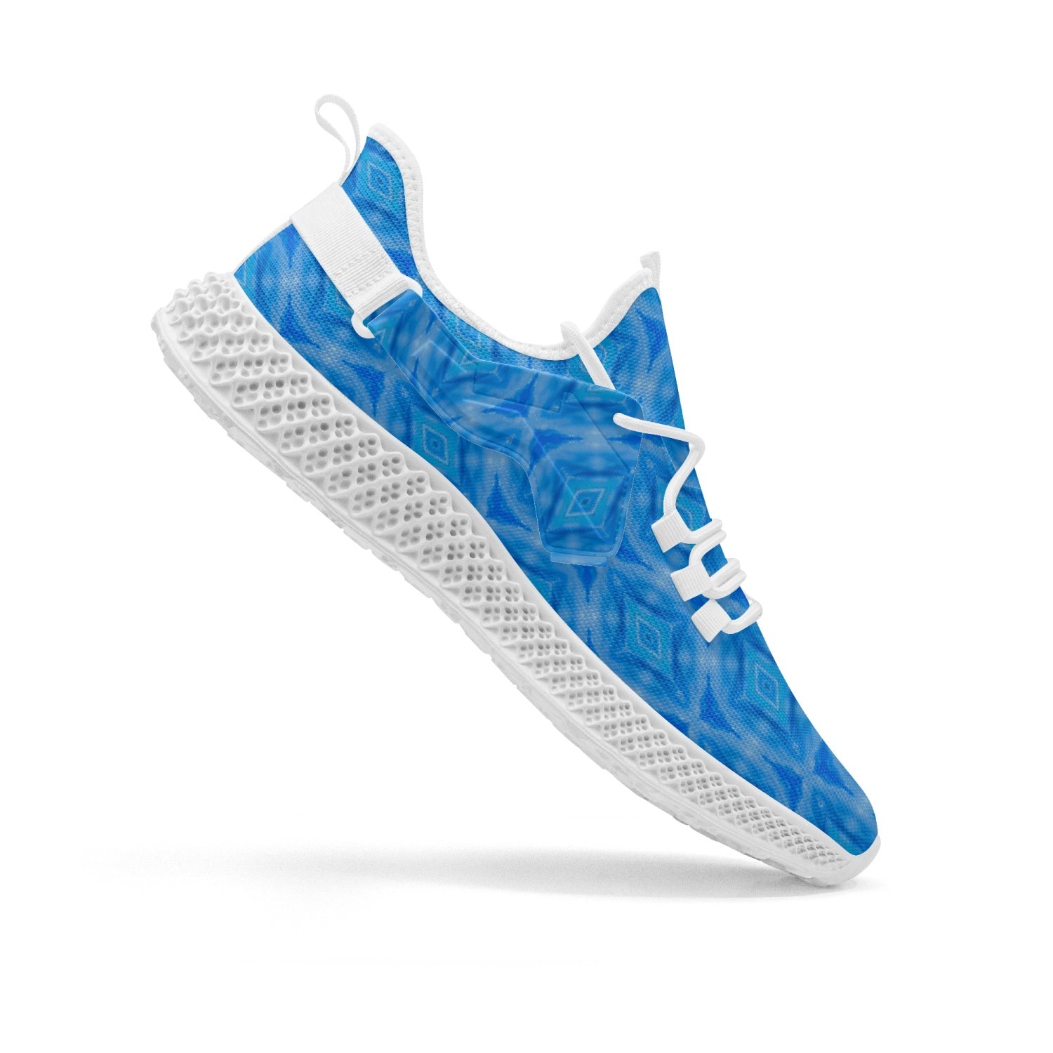 Blue Air Throat Chacra,  Net Style Mesh Knit Sneakers, by Sensus Studio Design