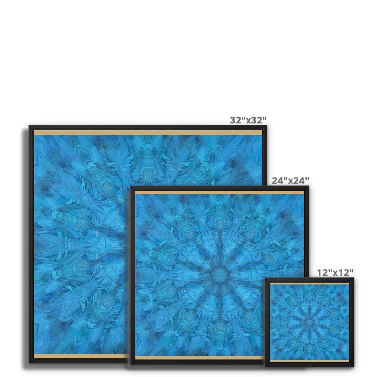 Blue Pattern Framed Canvas