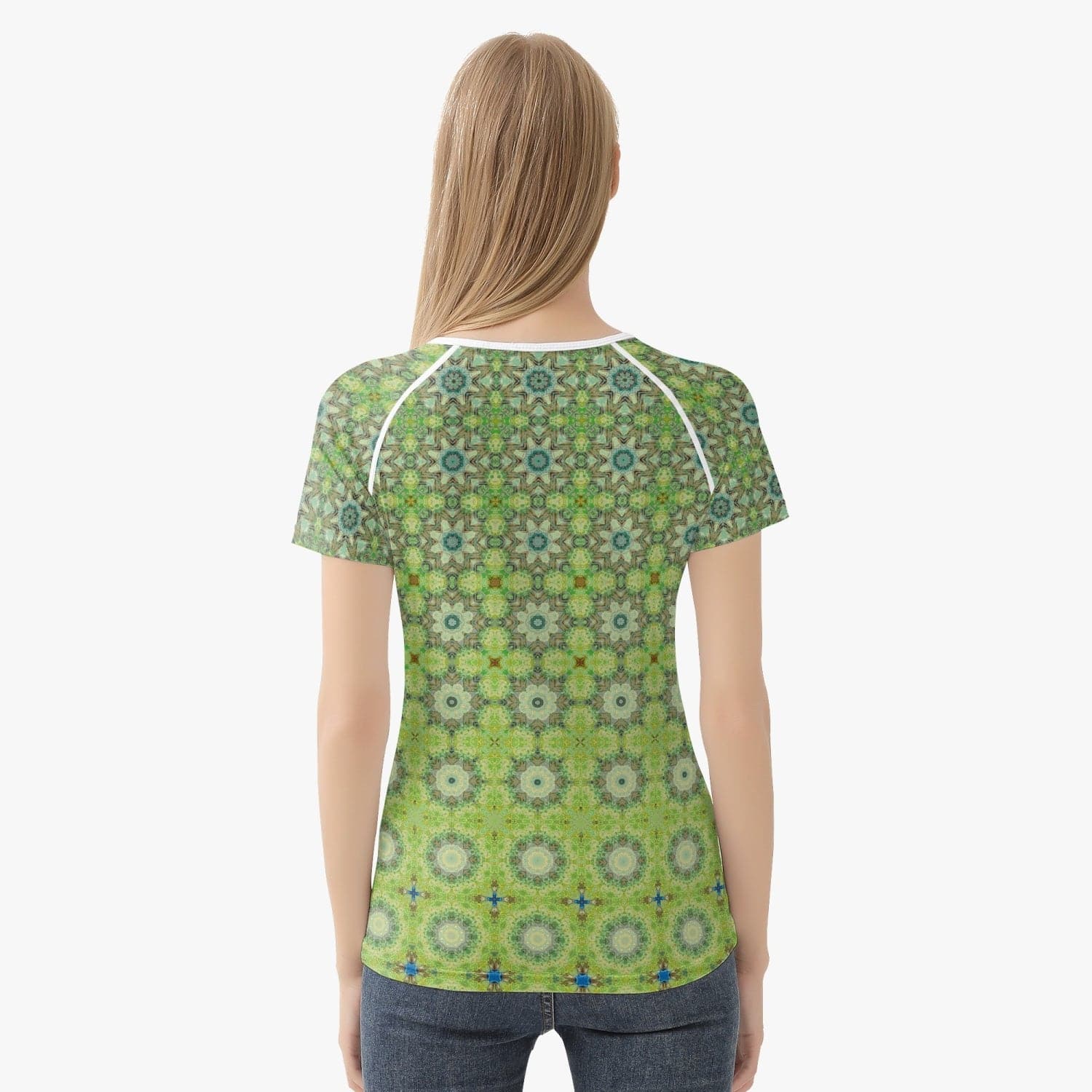 Green Spring trendy 2022  Handmade Women sports/yoga T-shirt, by Sensus Studio Design