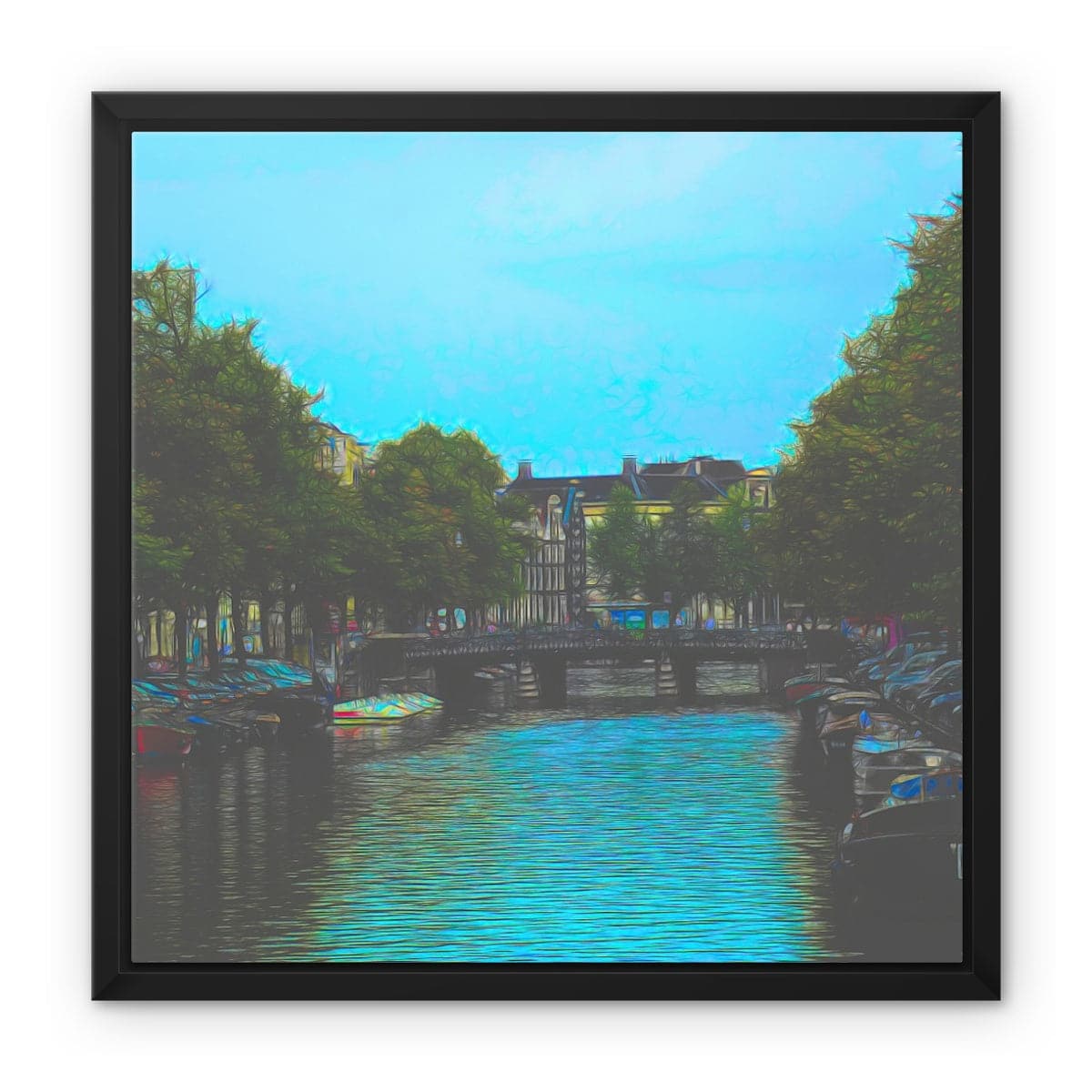 Amsterdam Canal, art in Framed Canvas, by Sensus Studio