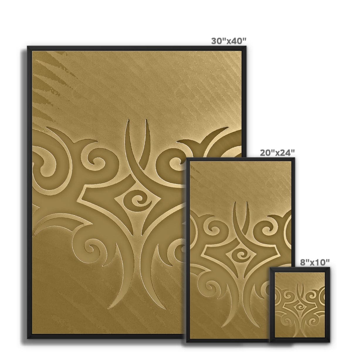 Abstract Pattern Gold Framed Canvas