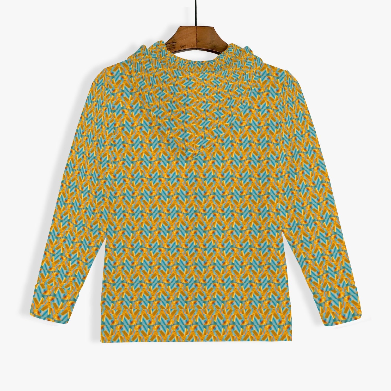 Yellow and Blue Wiggle, Zipper Up Hoodie for kids,by Sensus Studio Design