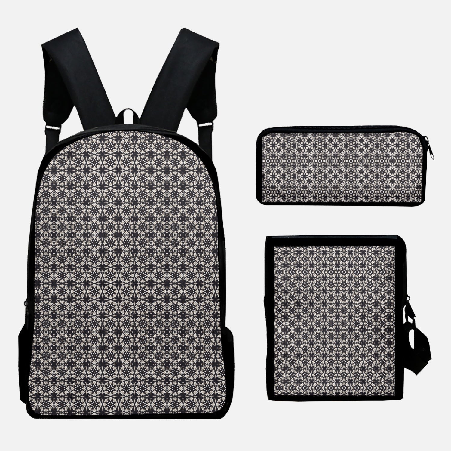 White Lilie on Black Oxford Bags Set 3pcs, by Sensus Studio Design