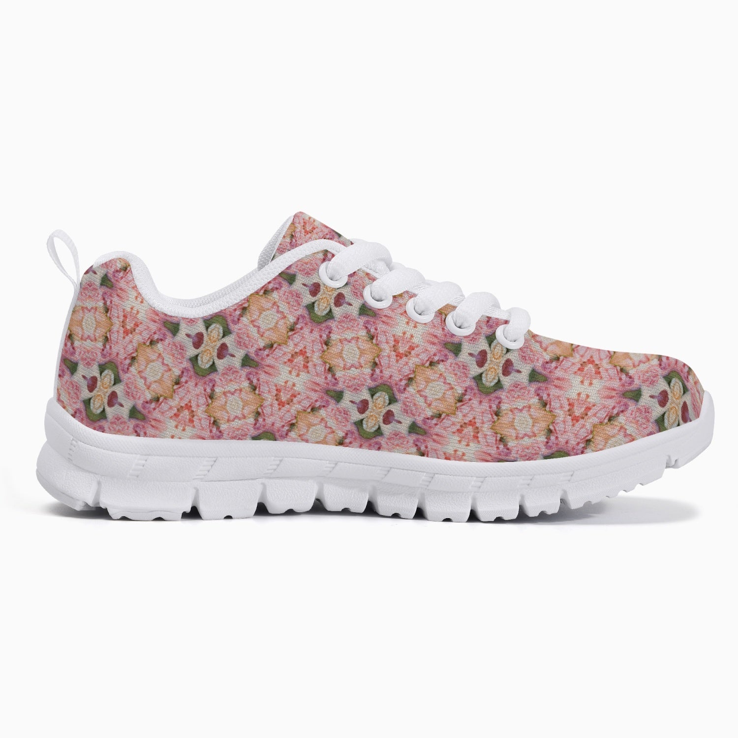 Spring Time Pink Kids' Lightweight Mesh Sneakers - White