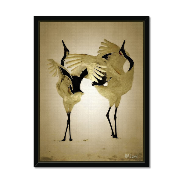 Balting Cranes Framed Print
