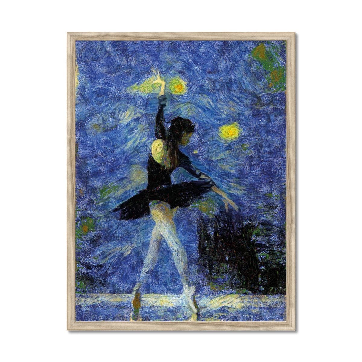 Ballerina Starry Night Framed Print