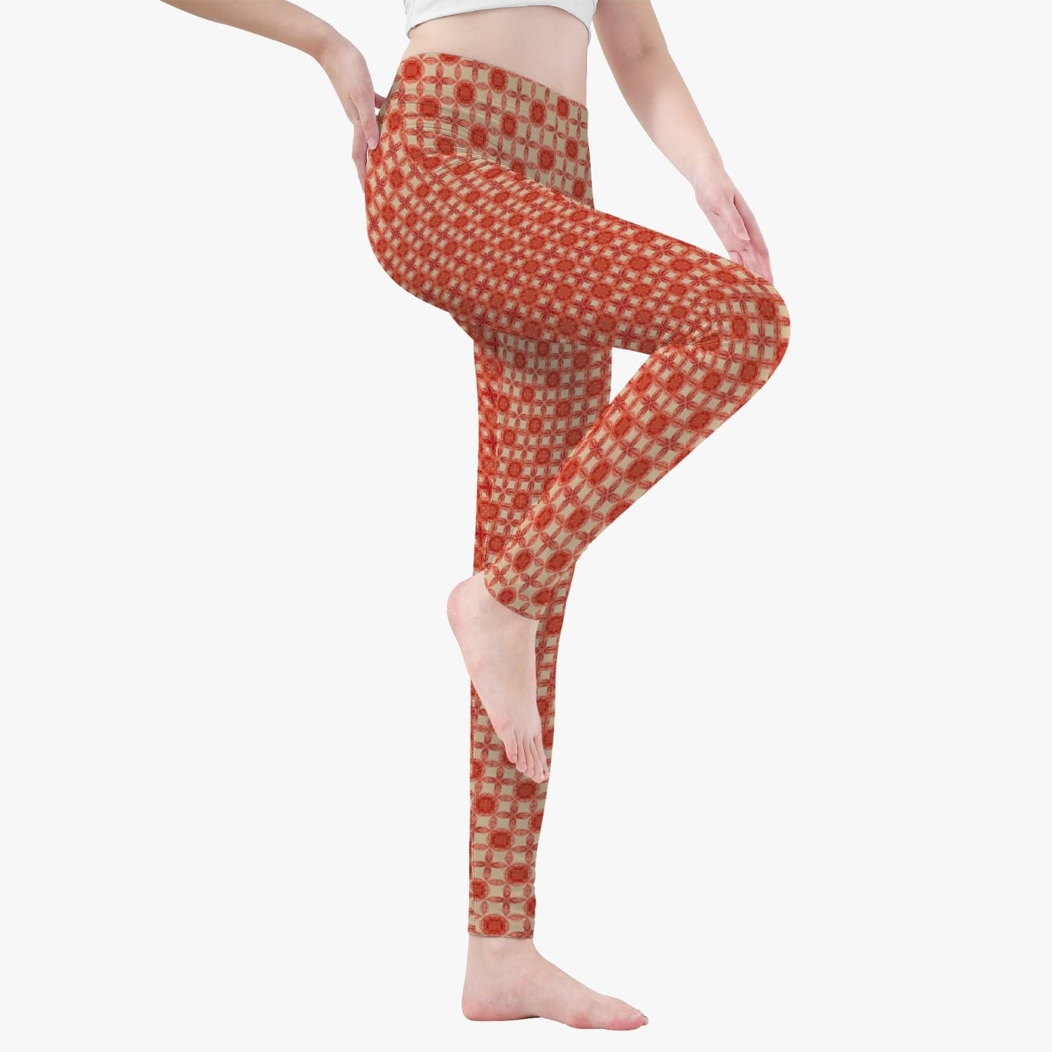 Soft Red Buttercup Yoga Pants/Leggins by Sensus Studio Design