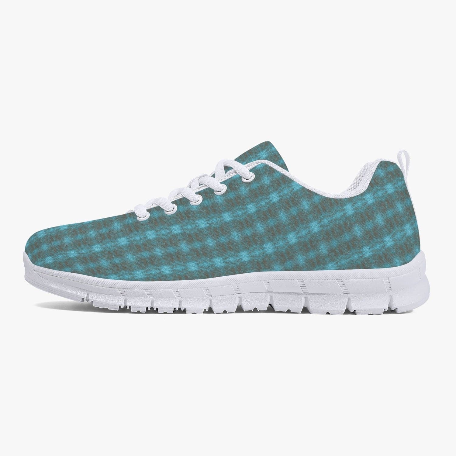 Blue Dots and Lines Every Season  Wear Classic Lightweight Mesh Sneakers for Men and Women (in White/Black), designed by Sensus Studio Design