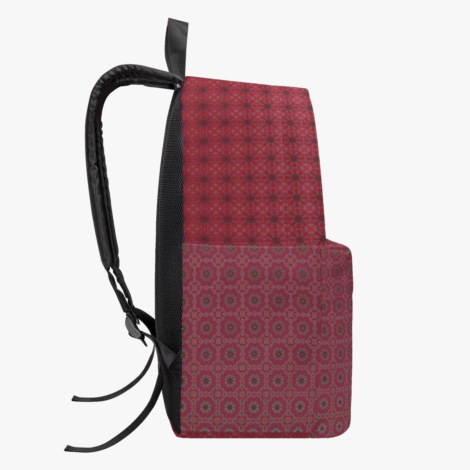 Red Wine Fine rosy patterned Cotton Canvas Backpack, by Sensus Studio Design