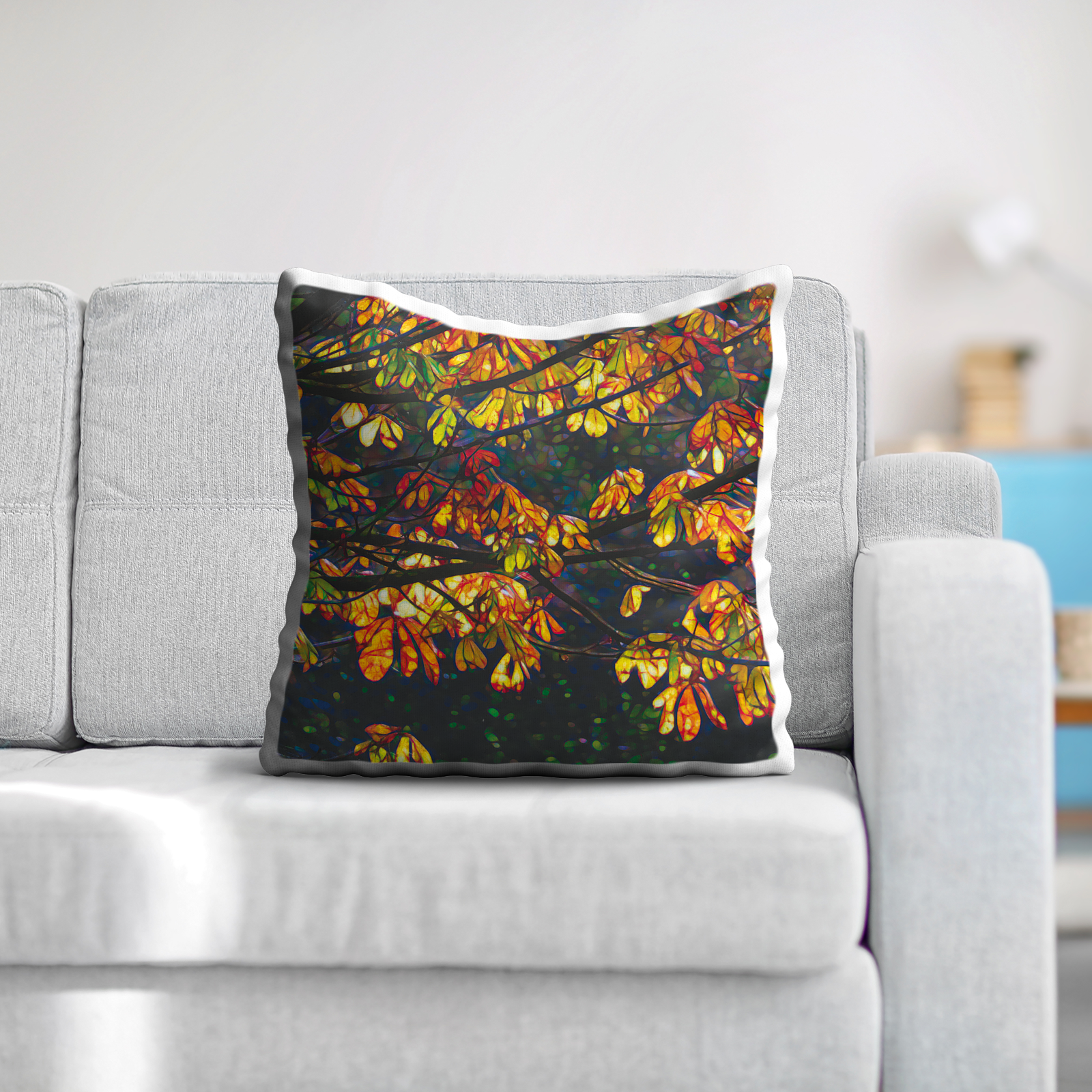 Autumn colors,  Meditation Pillow/ Cushion Premium 60x60cm, by Sensus Studio Design