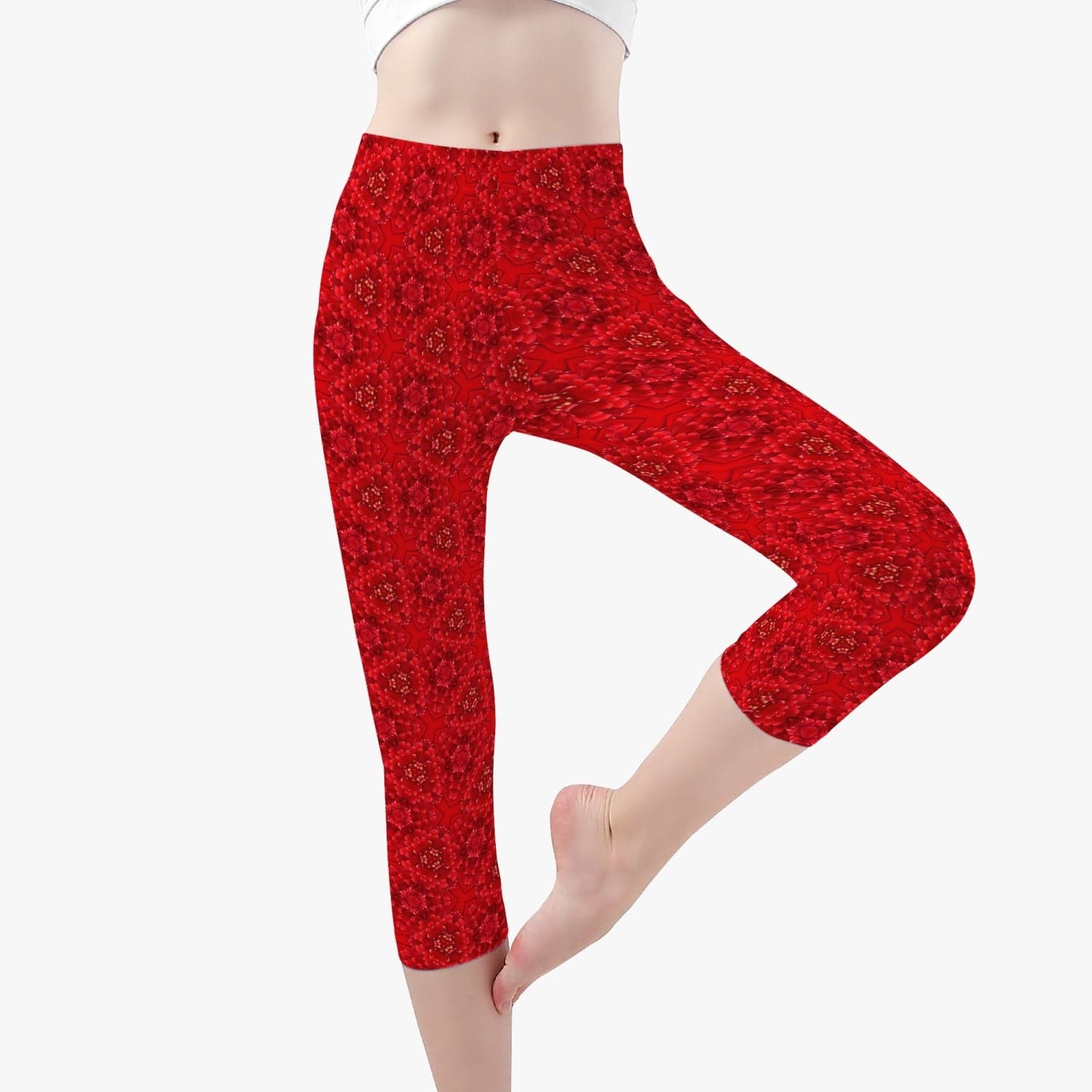Red Root Chacra Short Type Yoga Pants, by Sensus Studio Design