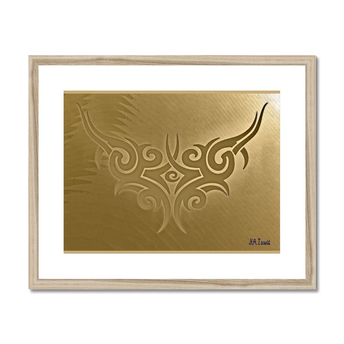 Abstract Pattern Gold Framed & Mounted Print