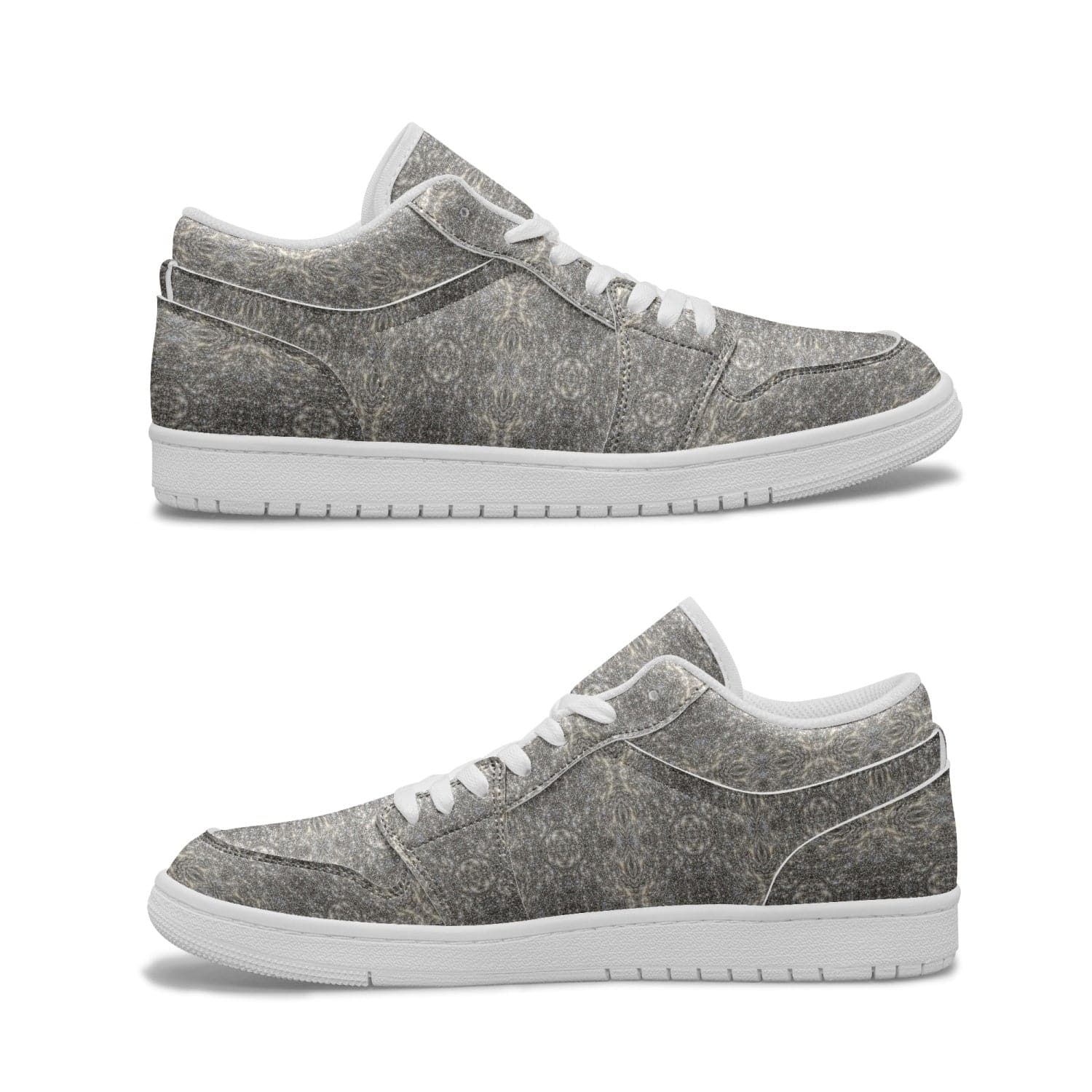 Star Dust grey fine patterned Type1 Low-Top AJ1 Leather Sneakers, by Sensus Studio Design