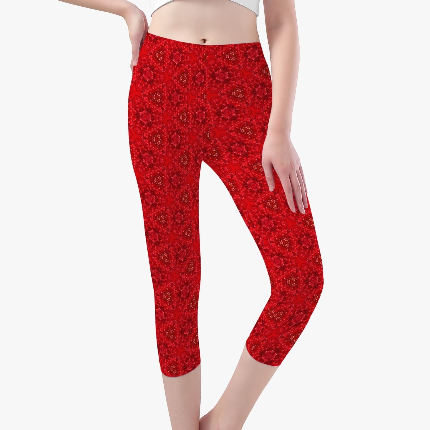 Red Root Chacra Short Type Yoga Pants, by Sensus Studio Design
