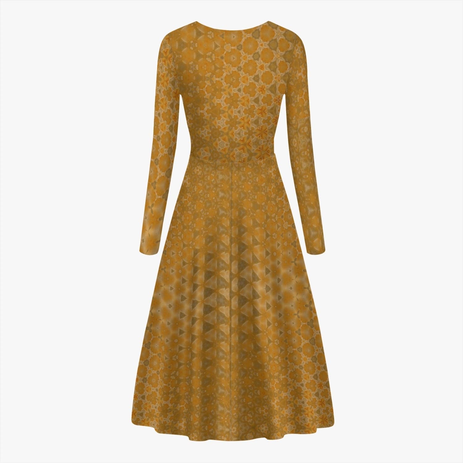 Shades of a Yellow Rose, Women's Long-Sleeve One-piece Dress, by Sensus Studio Design