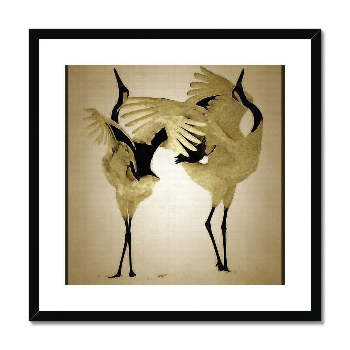 Balting Cranes Framed & Mounted Print