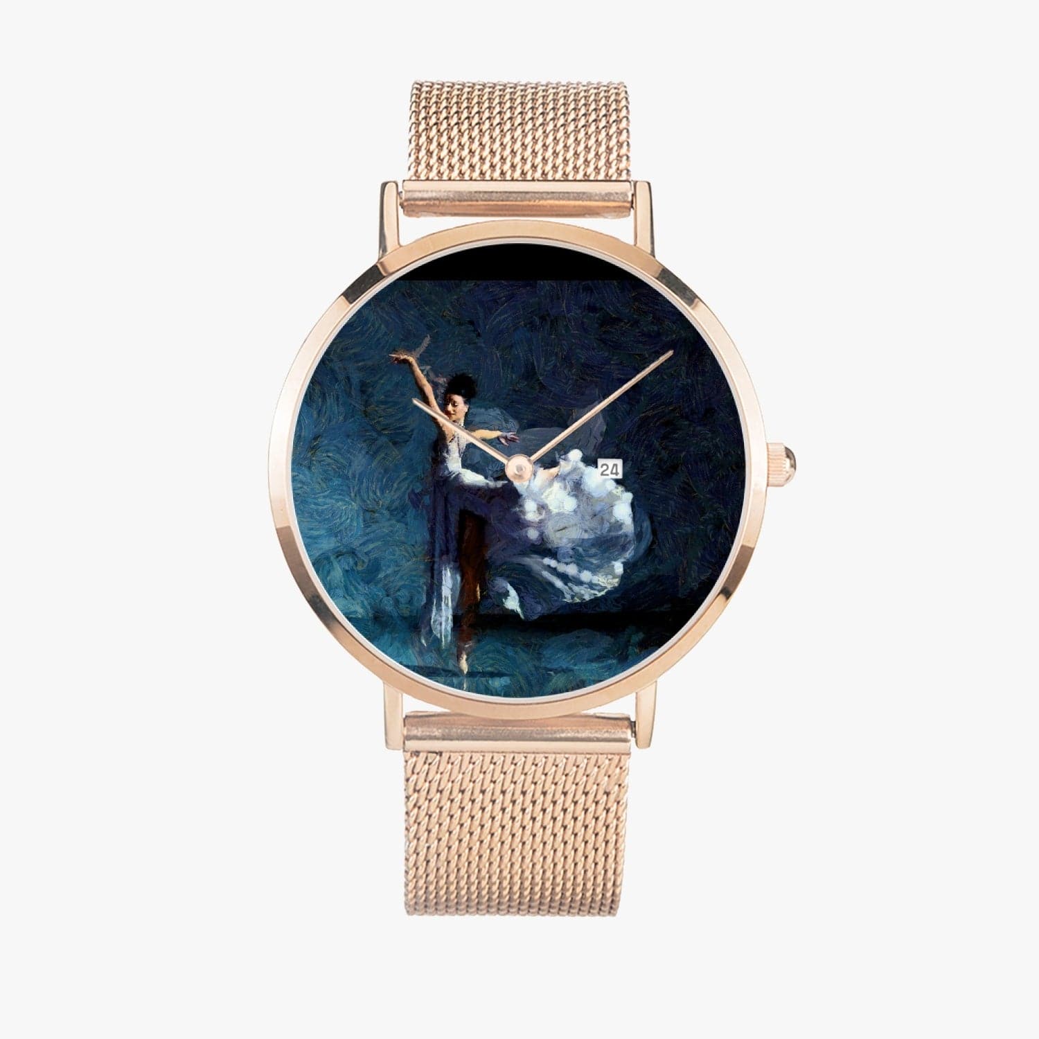 'Ballerina in white Dress' Stainless Steel Perpetual Calendar Quartz Watch by Sensus Studio